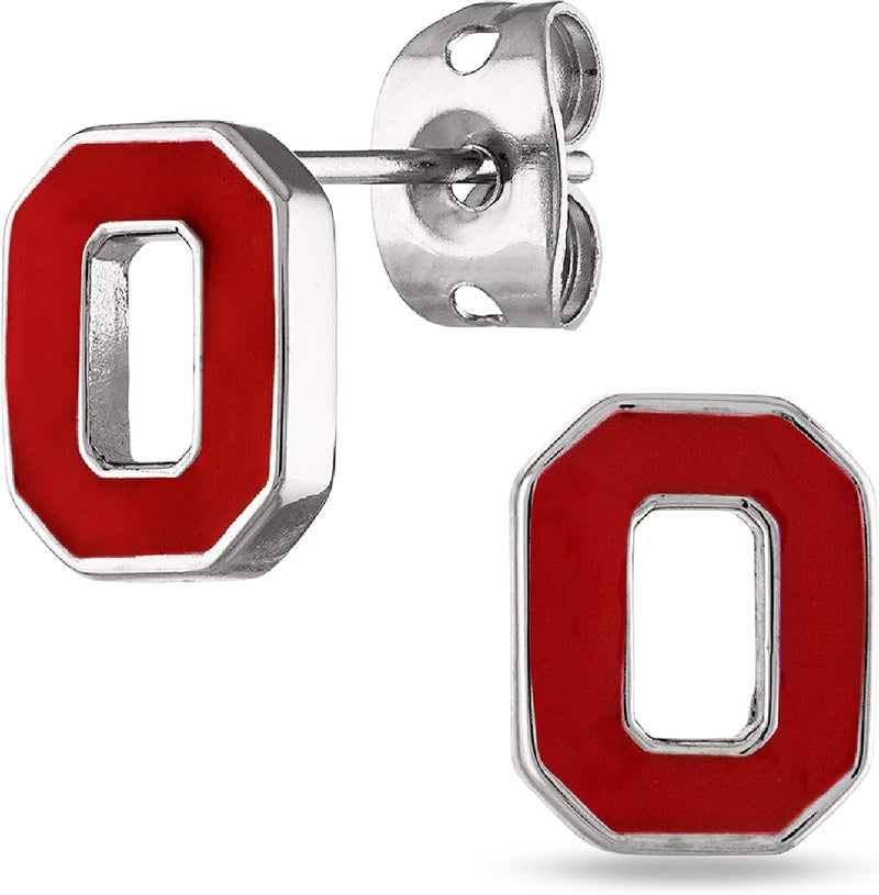Stone Armory Earrings for Ohio State University Jewelry Gifts for Women, Graduation – Stainless Steel Skin-Friendly OSU Buckeyes stud earrings - Image 1